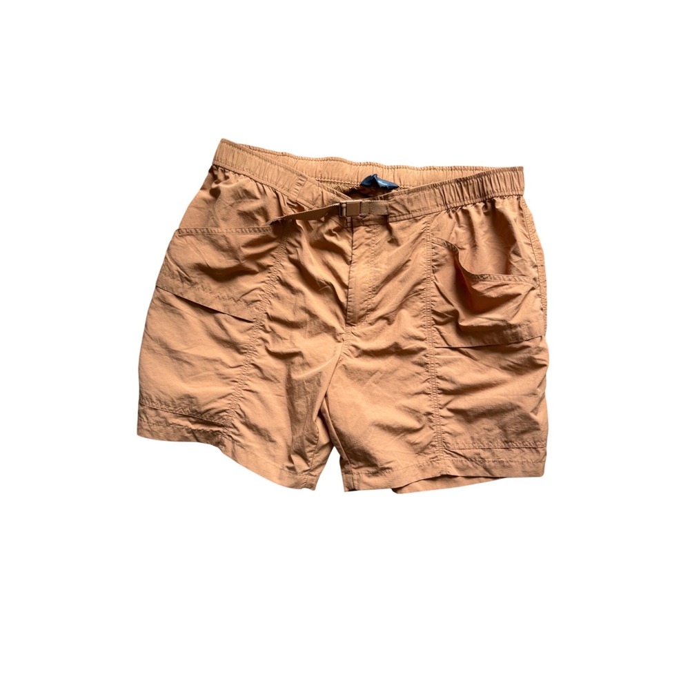 Eddie‎ Bauer Utility Shorts Men XXL Brown Ripstop Integrated Belt EB004134